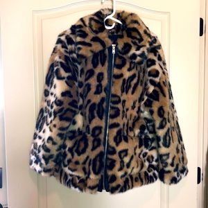 Express Oversized Faux Cheetah Fur Coat